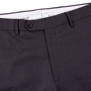 Loro Piana Santorelli Roma Mens 34x28.5 Charcoal Wool Dress Pants Made in Italy